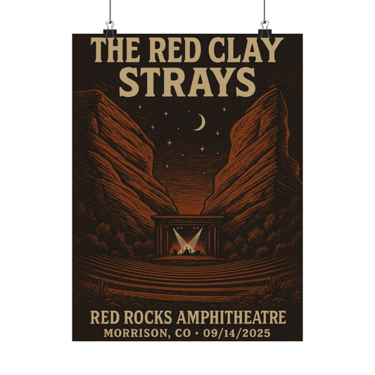 The Red Clay Strays Morrison CO Concert Poster | September 14, 2025 | Red Rocks Amphitheatre | Variant 1