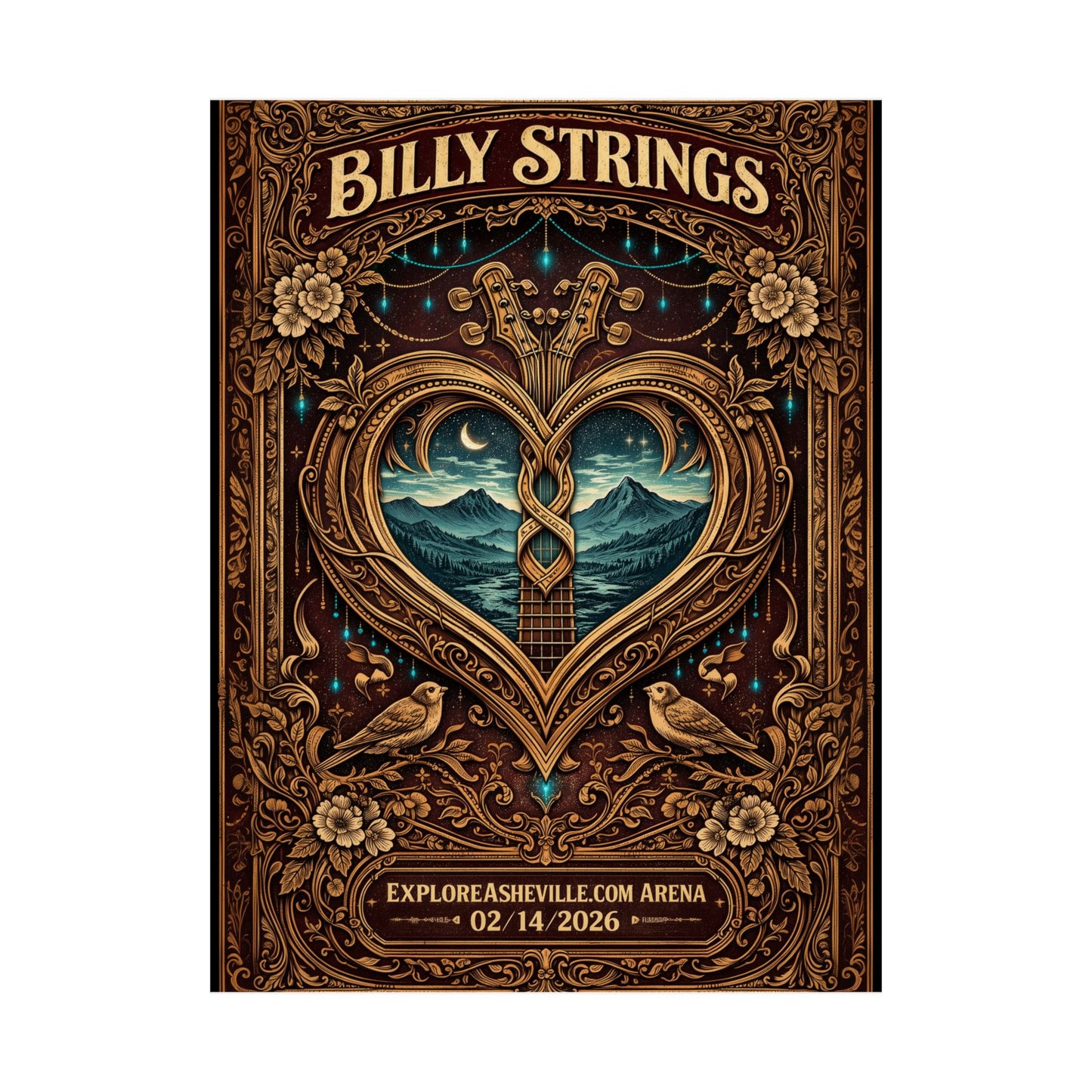 Billy Strings | 02/14/2026 | Asheville, NC | Concert Poster  | N6